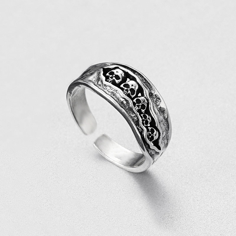 Hell Skull Punk Ring. Skull rings for men and women. skull ring for men. badass skull rings. Badass sbiker skull rings. Badass skull jewelry. Badass biker jewelry. Badass skull accessories.