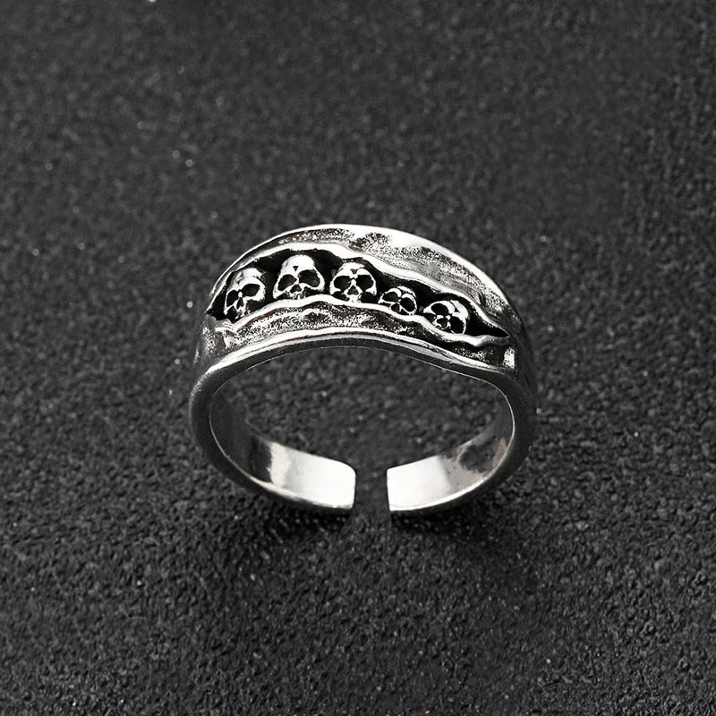 Hell Skull Punk Ring. Skull rings for men and women. skull ring for men. badass skull rings. Badass sbiker skull rings. Badass skull jewelry. Badass biker jewelry. Badass skull accessories.