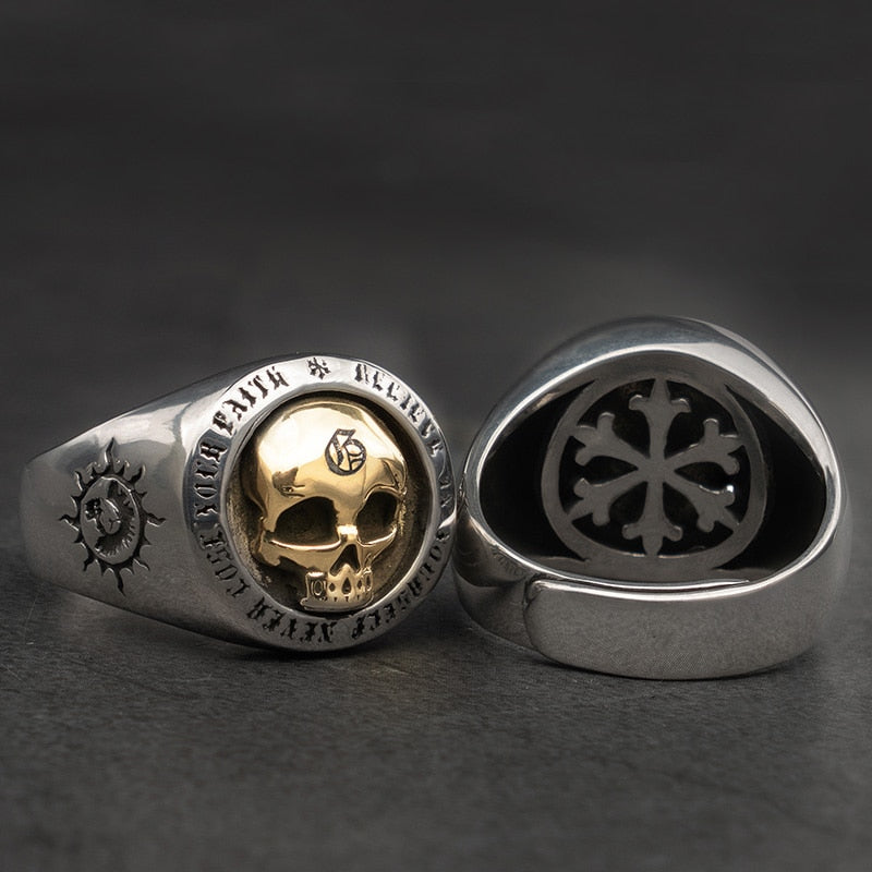 Resizeable Vintage Punk Sterling Silver Skull Rings. Badass skull accessories. Unique Valentine gifts for him. Unique Anniversary gift for him. Unique Anniversary gift for my badass husband. Unique Badass Birthday gift for my badass boyfriend. Badass Birthday gift for my badass husband. Badass gift for bikers.