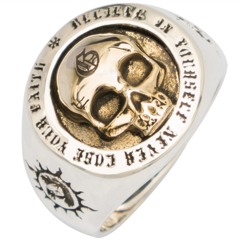 Resizeable Vintage Punk Sterling Silver Skull Rings. Badass skull accessories. Unique Valentine gifts for him. Unique Anniversary gift for him. Unique Anniversary gift for my badass husband. Unique Badass Birthday gift for my badass boyfriend. Badass Birthday gift for my badass husband. Badass gift for bikers.