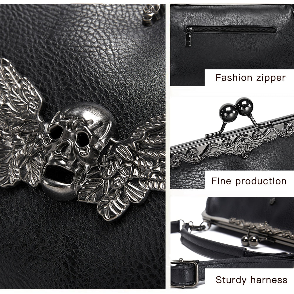 Gothic Luxury Skull Shoulder Bag. Gothic Skull Handbag fpr badass skull ladies. Badass skull handbag. Badass skull accessories. Perfect Christmas gifts.