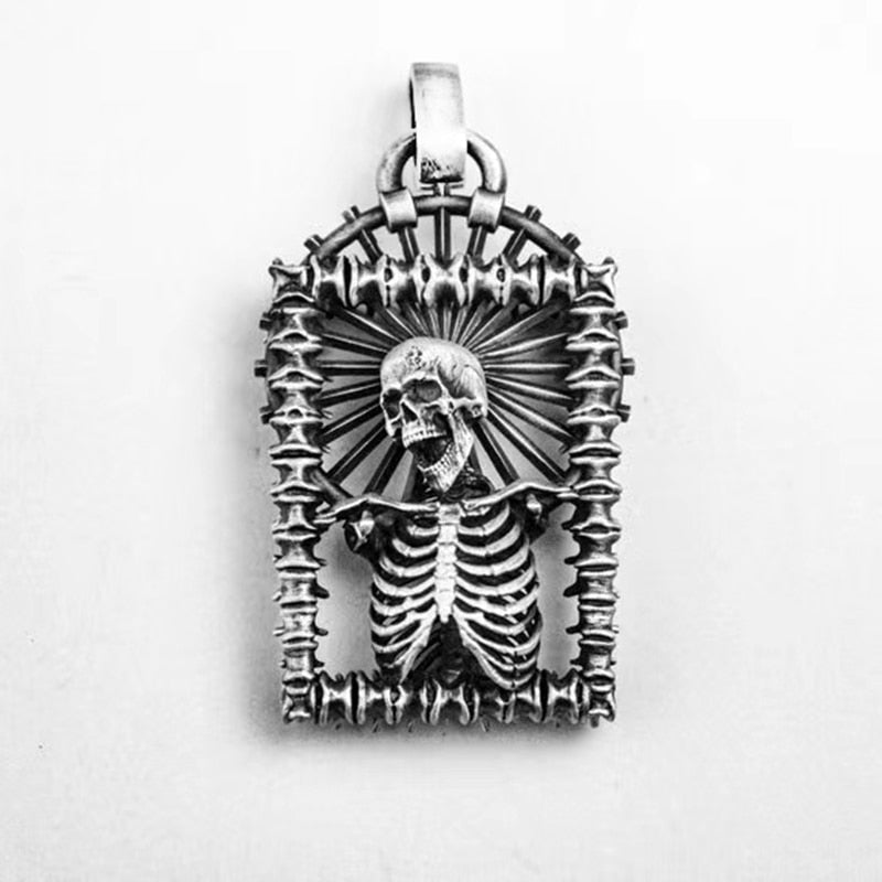 316L Stainless Steel Gothic Skull Pendant Necklace