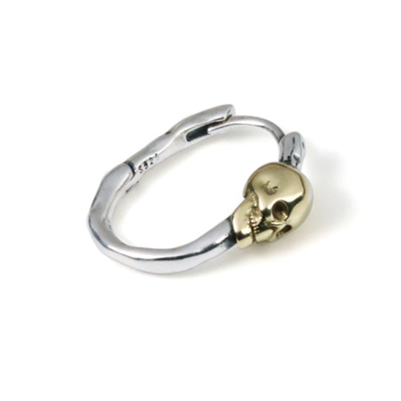 Korean Pure 925 Sterling Silver Skull Earrings. Badass skull jewelry. badass skull accessories.