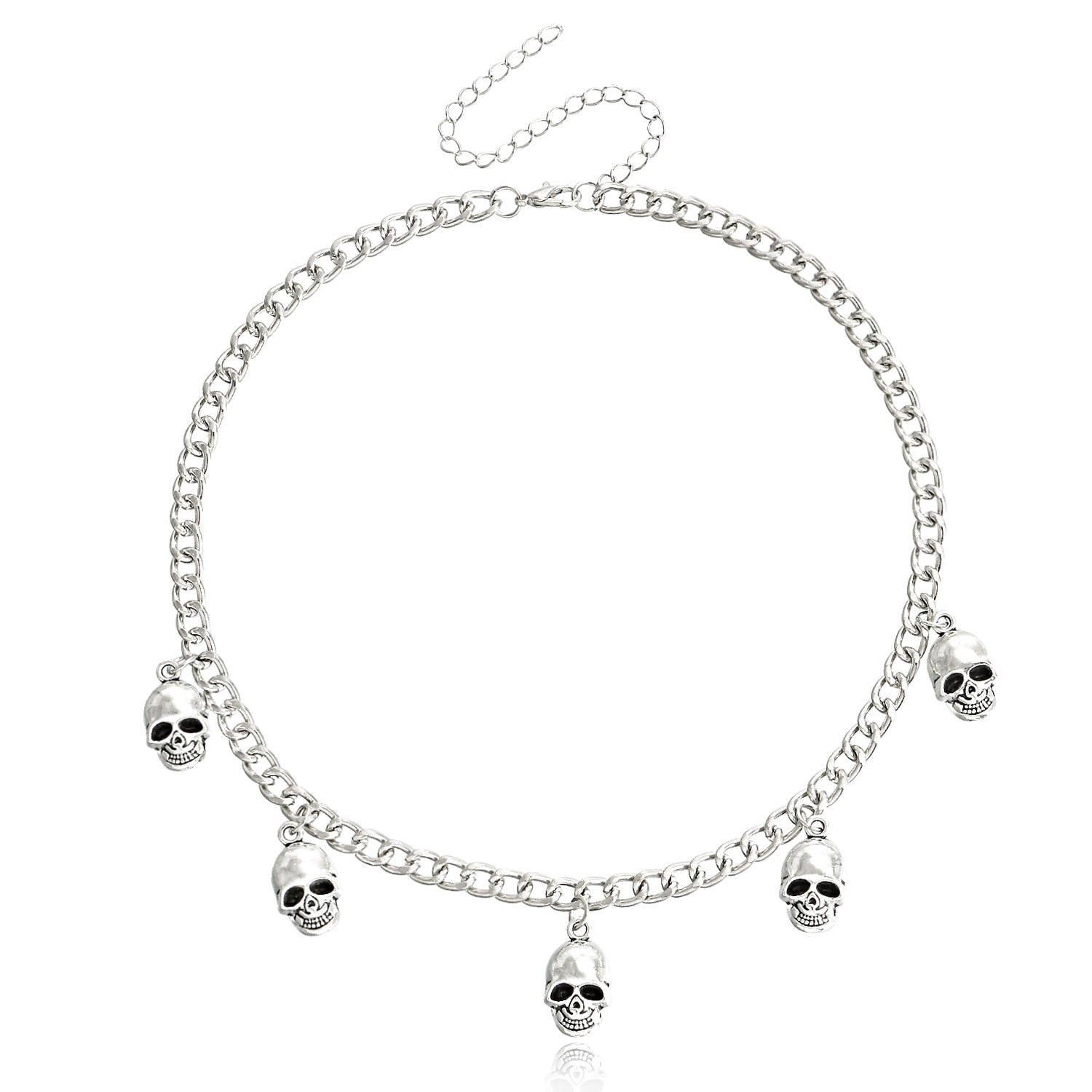 Trendy Gothic Women Skull Necklace