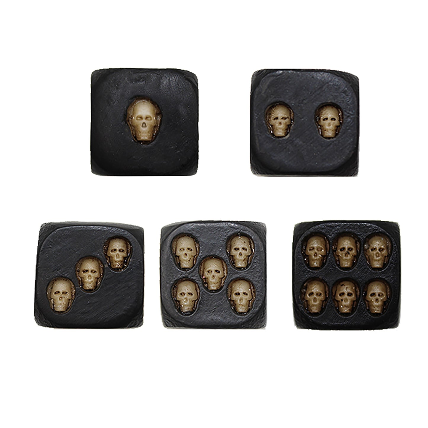 Vintage Skull Dice or Die 5pcs Set. Badass skull accessories