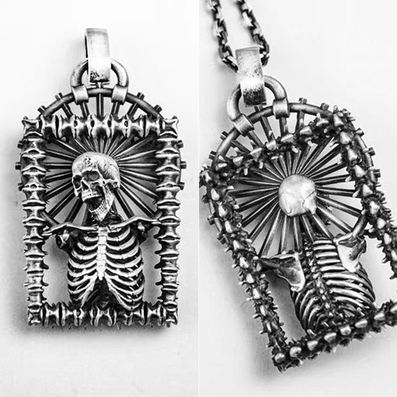 316L Stainless Steel Gothic Skull Pendant Necklace