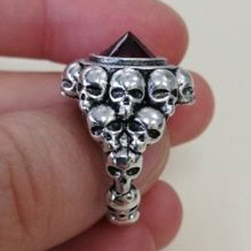 Women Gothic Vintage Skulls CZ Ring