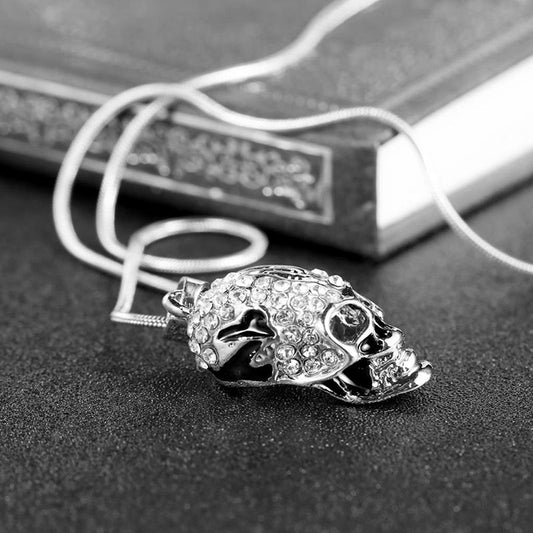 Gorgeous Crystal Skull skull Necklace, badass skull accessories, badass skull jewelry