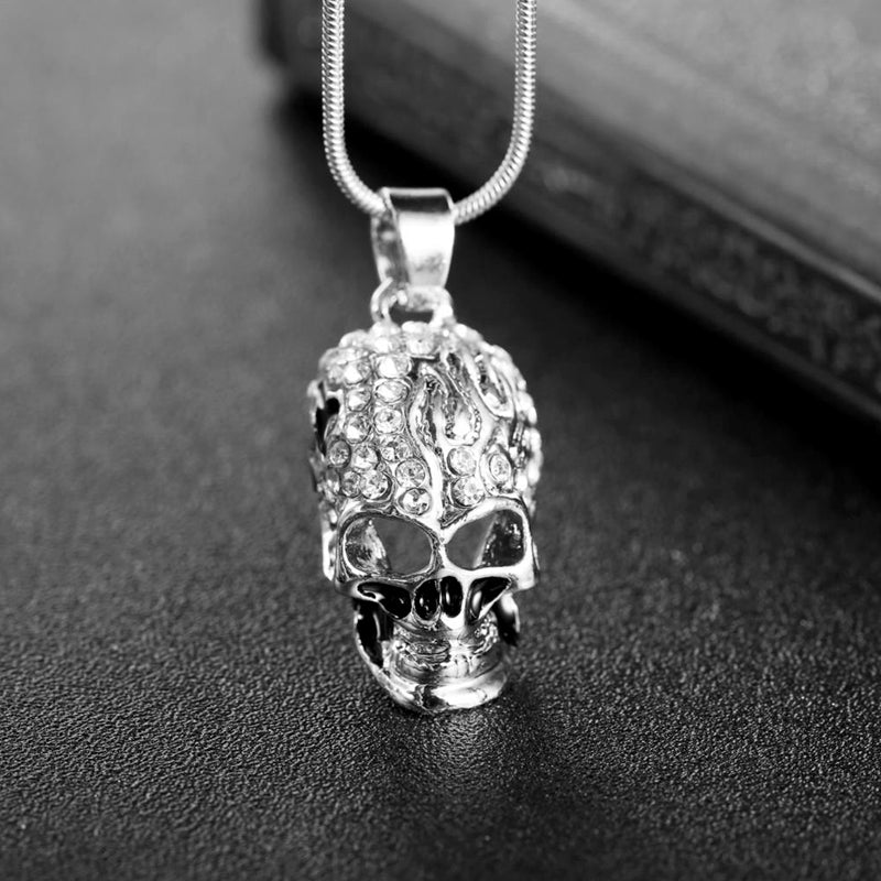 Gorgeous Crystal Skull skull Necklace, badass skull accessories, badass skull jewelry