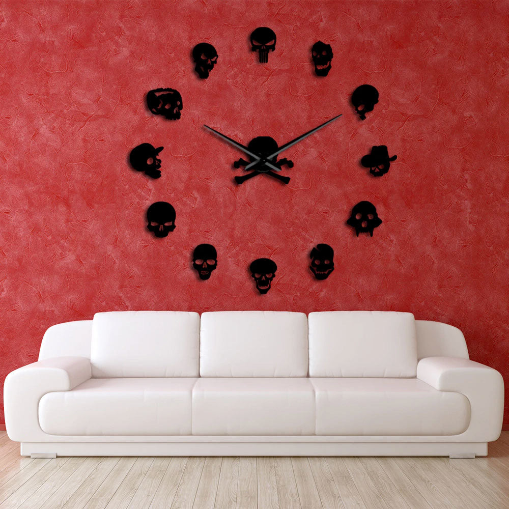 Skull Heads Giant Wall Clock