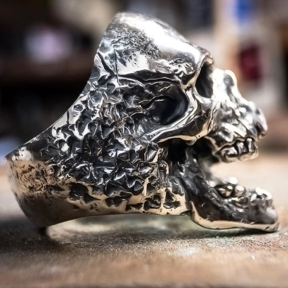 Stainless Steel Detailed Plague Skull Rings