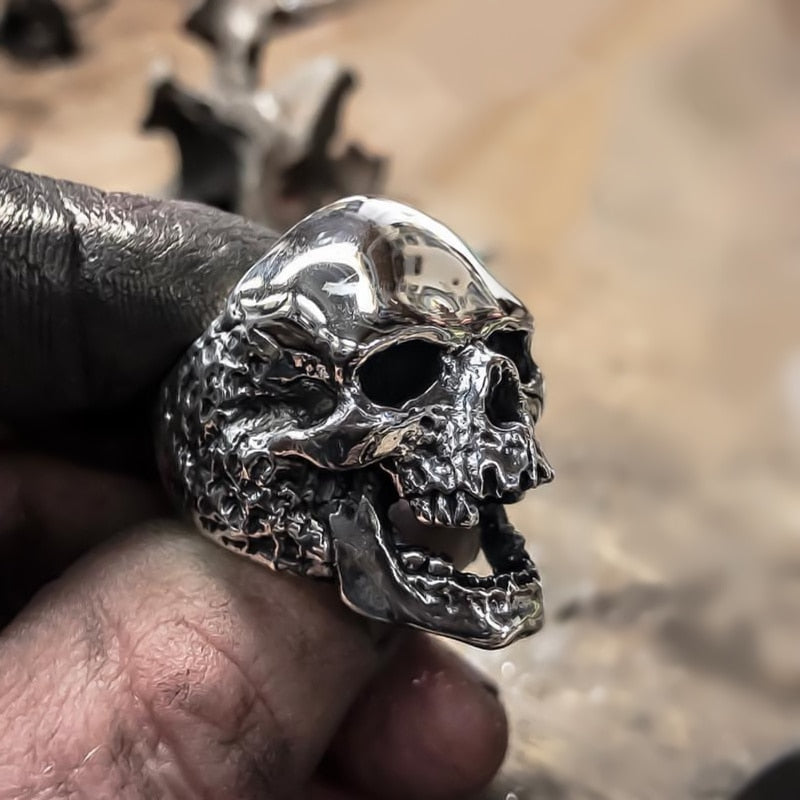 Stainless Steel Detailed Plague Skull Rings