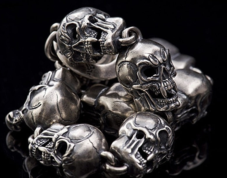 High Quality 925 Silver Bracelet Evil Skull Bracelet