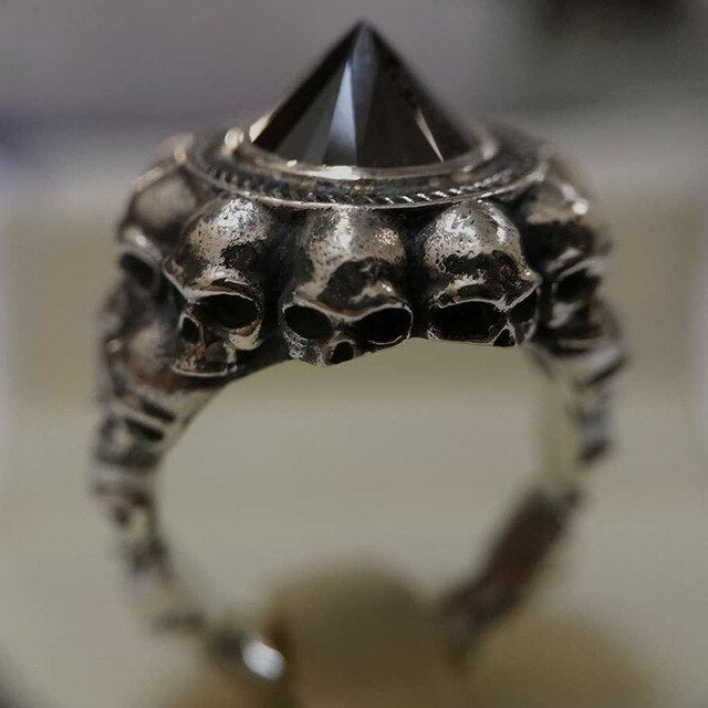 Women Gothic Vintage Skulls CZ Ring