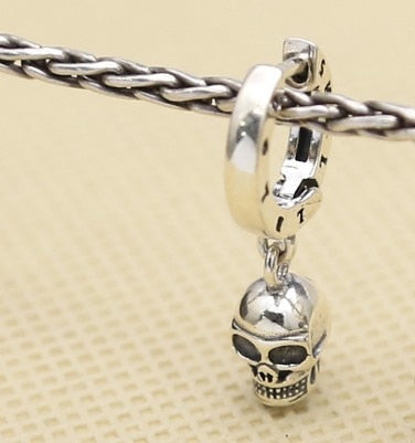 Unisex Punk 925 Sterling Silver Skull Earring