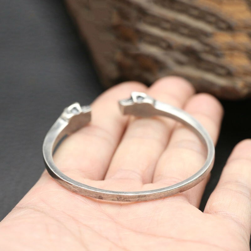 925 Sterling Silver Skull Ring and Bracelet Bangle