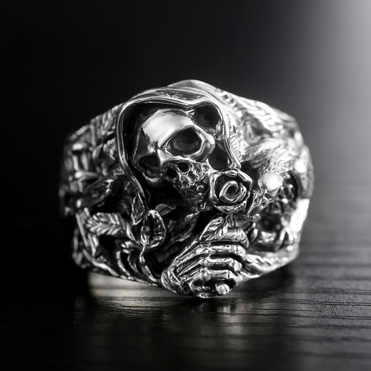 925 Sterling Silver Gentle Devil Skull Rings