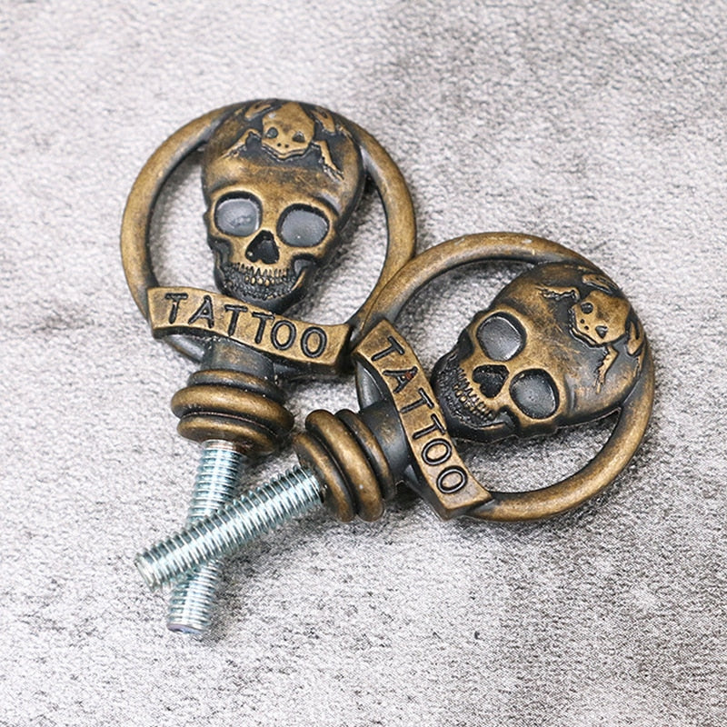 2 Pieces Skull Tattoo Handle Lock