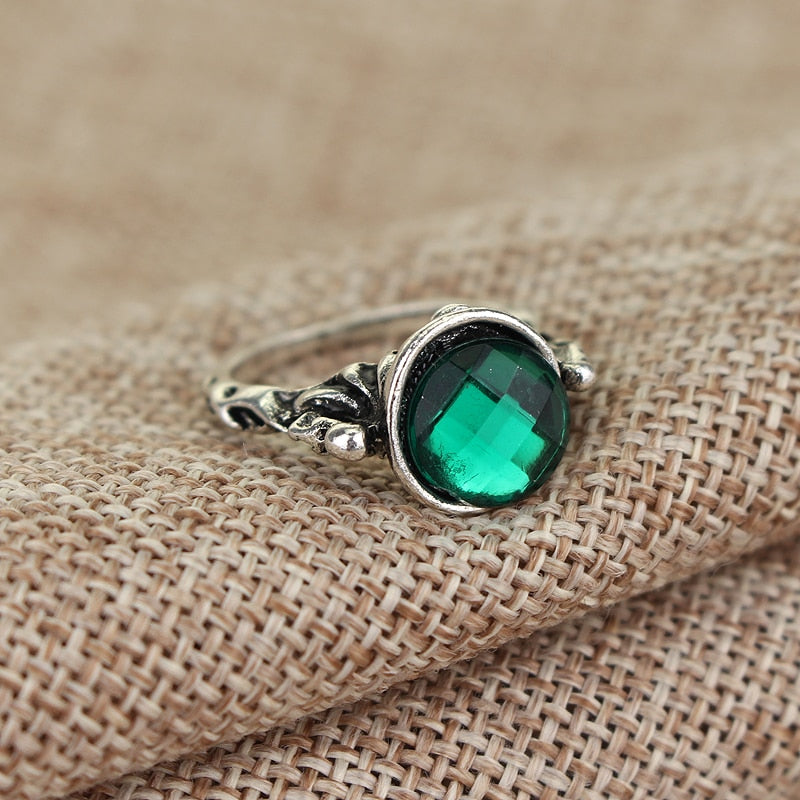 Vintage Pirate Green Stone Rings
