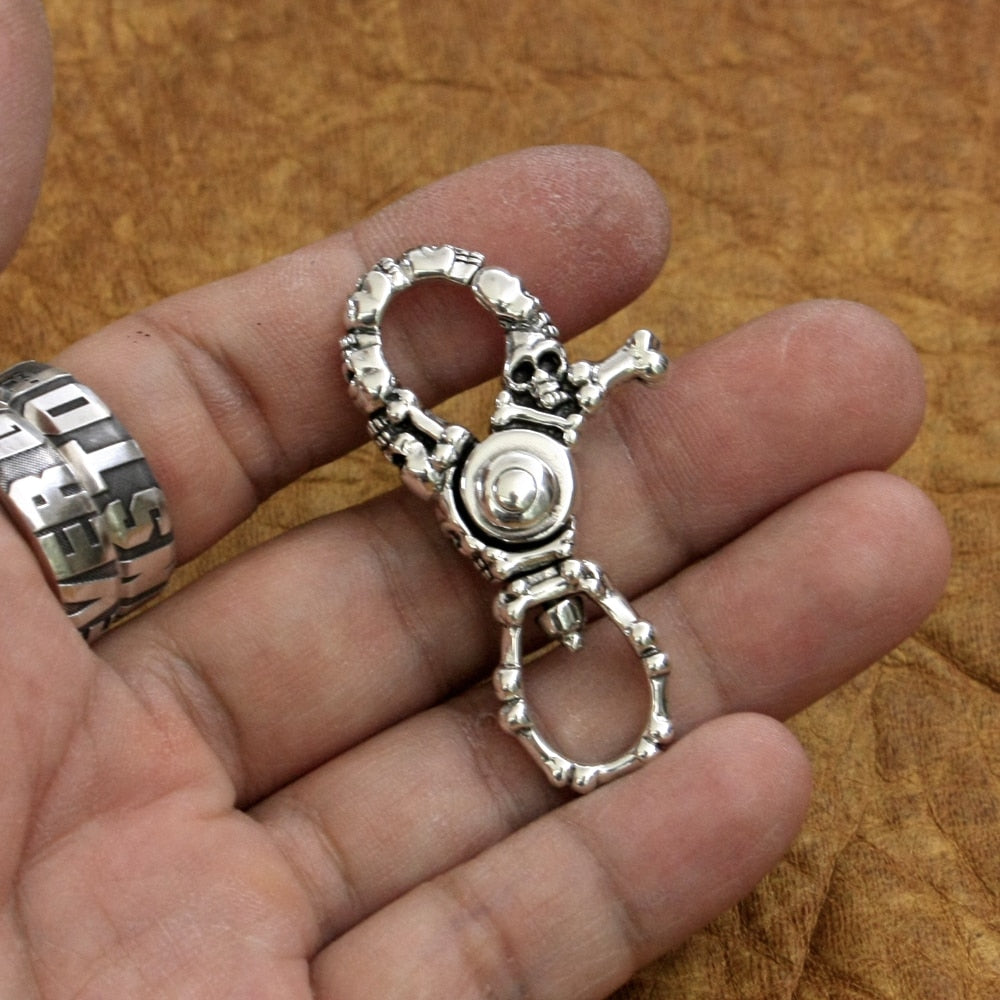 925 Sterling Silver Handcrafted Biker Skull Key Rings