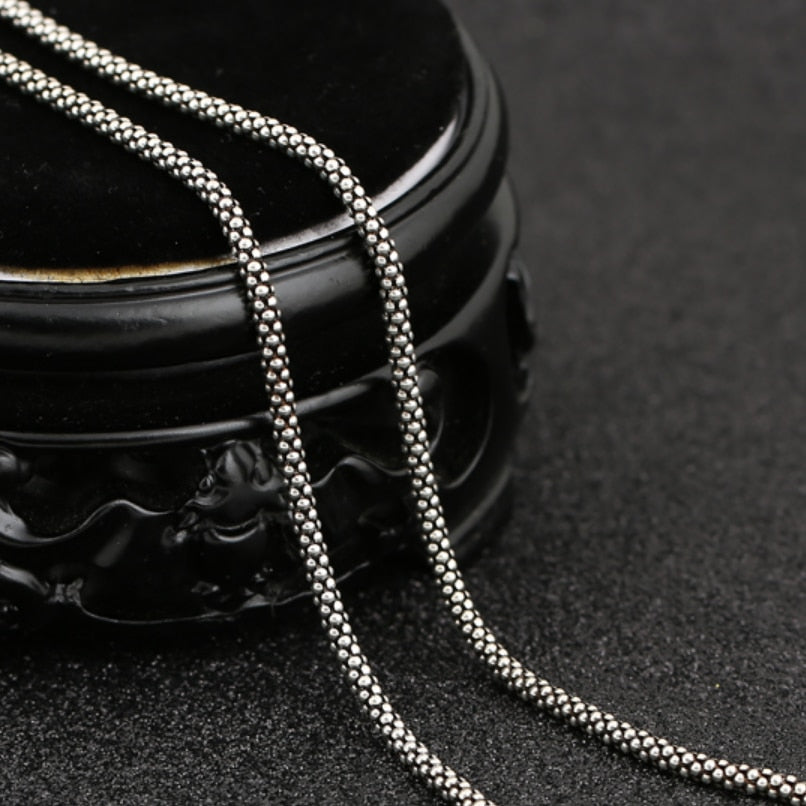 Real Silver 3mm Corn Chain Necklace