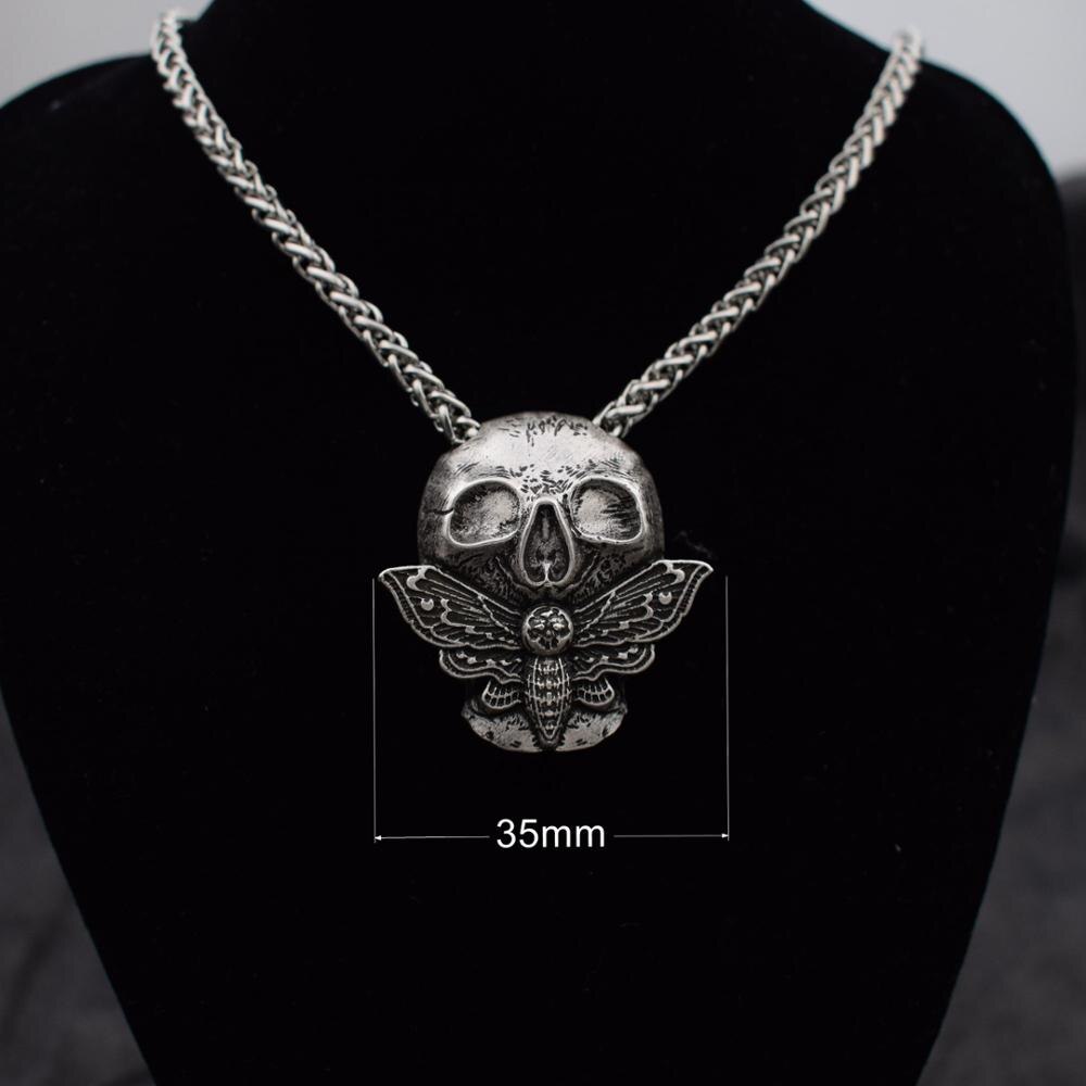 Dead Moth Skull Pendant Necklace