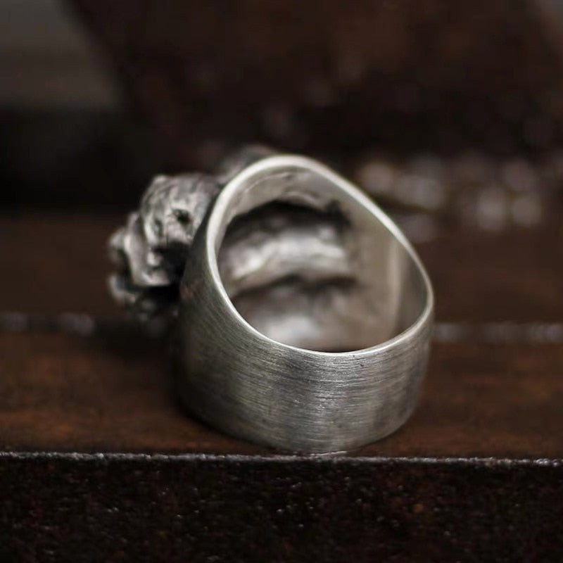 Vintage Stainless Steel Transforming Skull Ring