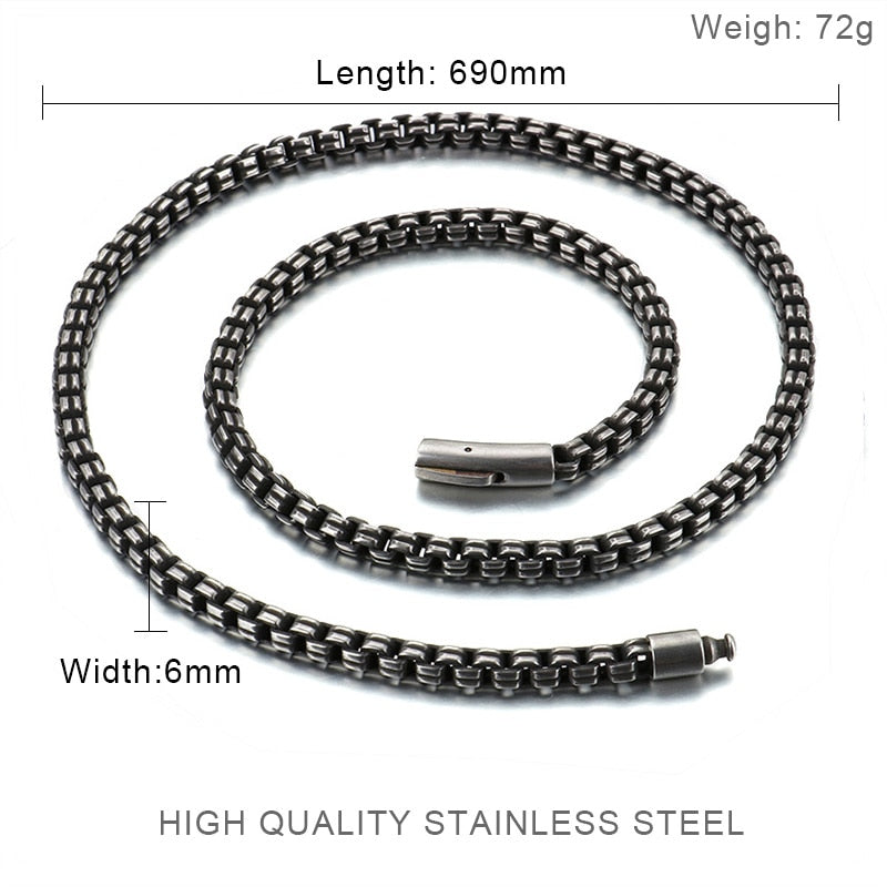 Stainless Steel Brushed Matte Box Link Chains