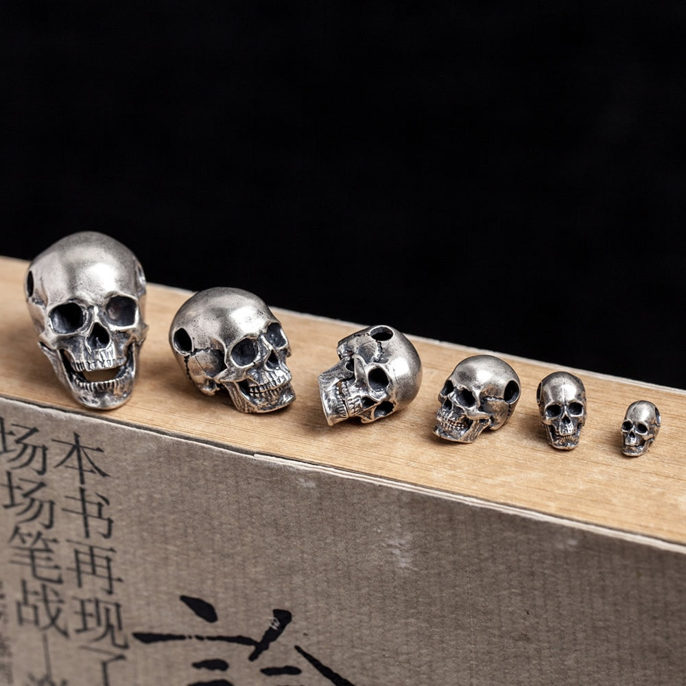 Big to Small 925 Sterling Silver Skull Pendants. Badass skull pendants. Badass skull jewlwelry. Badass biker jewelry. Badass skull accessories.