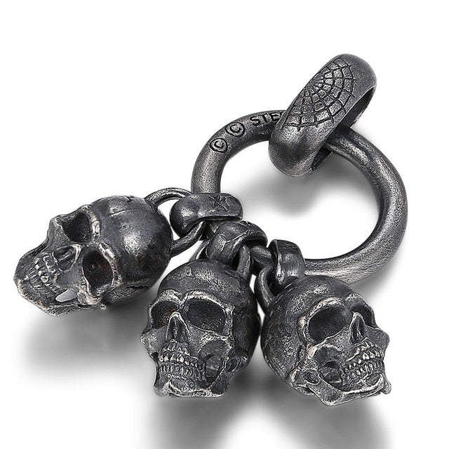 925 Sterling Silver Black Skull Pendant