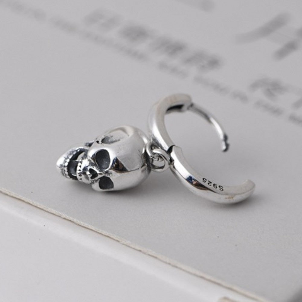 925 Pure Silver Evil Laughing Skull Earrings