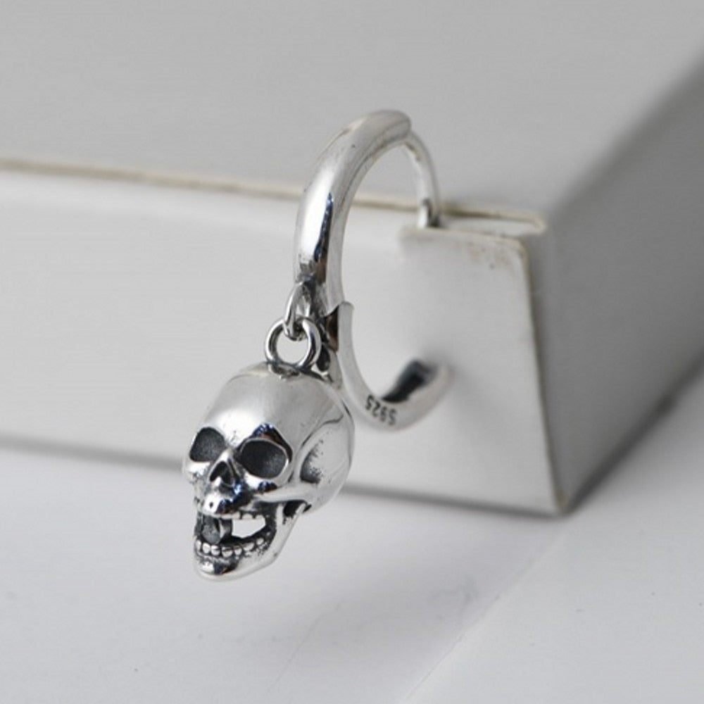 925 Pure Silver Evil Laughing Skull Earrings