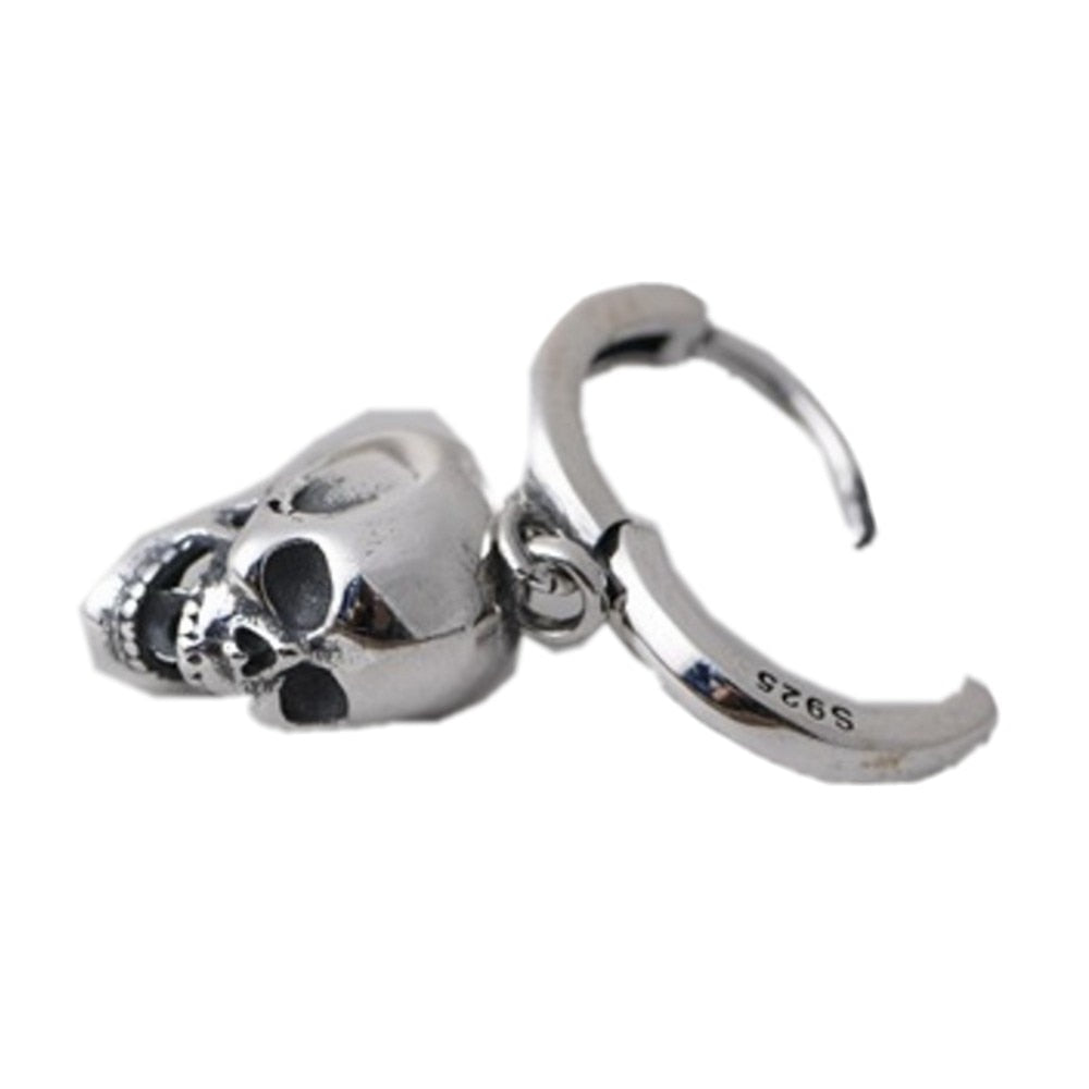 925 Pure Silver Evil Laughing Skull Earrings