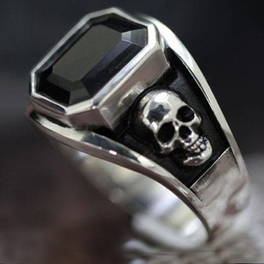 Black Cubic Zirconia Skull RIng