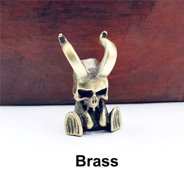 Vintage Brass Death Devil Skull Pendants