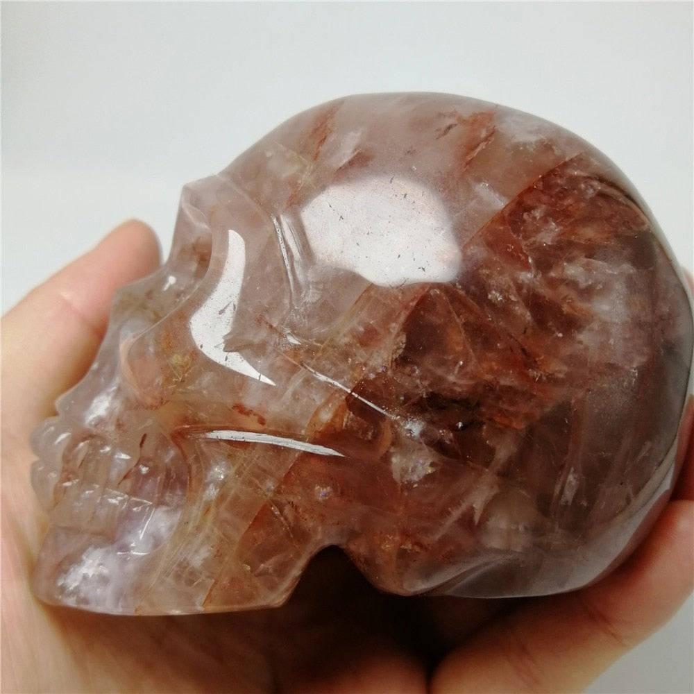 Natural Rose Quartz Crystal Skull