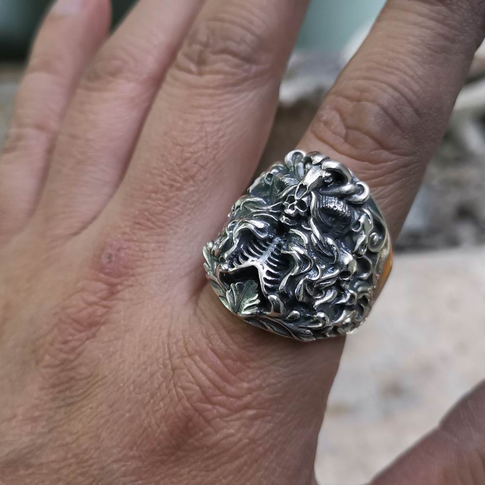 925 Sterling Silver Dark Banshee Skull Ring