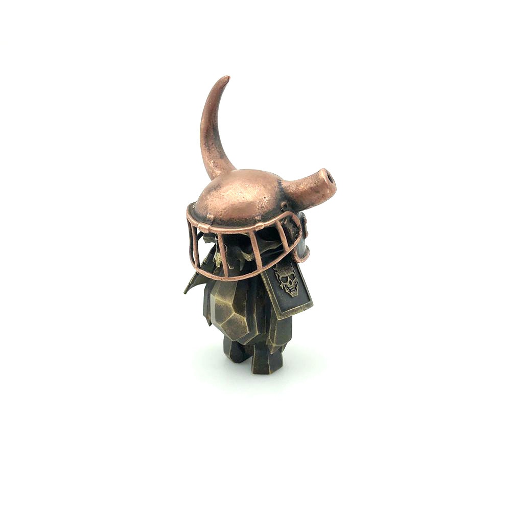 Brass Viking Warrior Skull Figure
