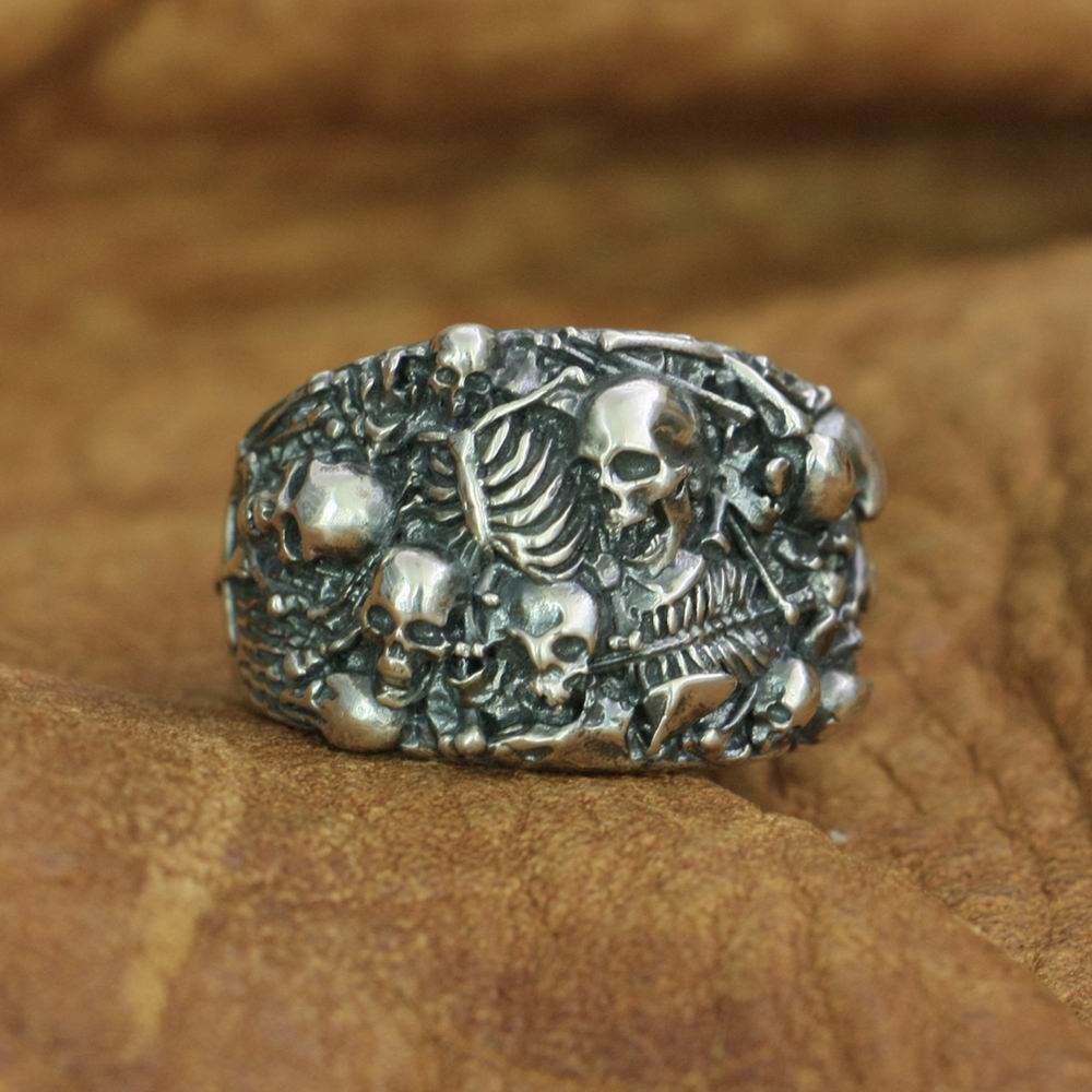 925 Sterling Silver Skull Stack Ring