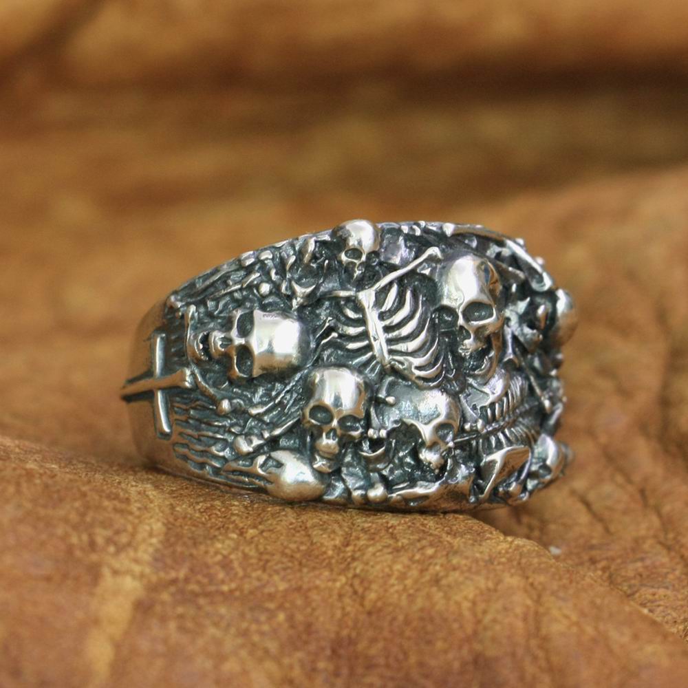 925 Sterling Silver Skull Stack Ring