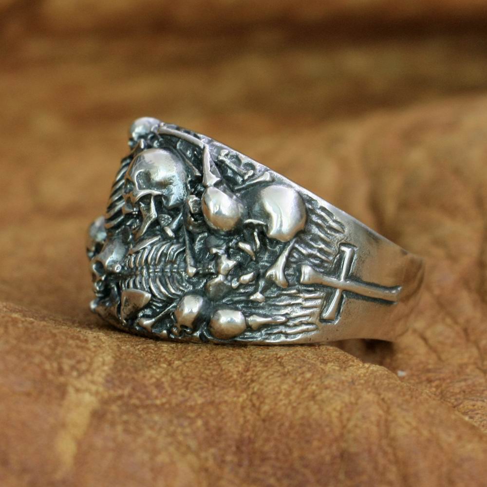 925 Sterling Silver Skull Stack Ring