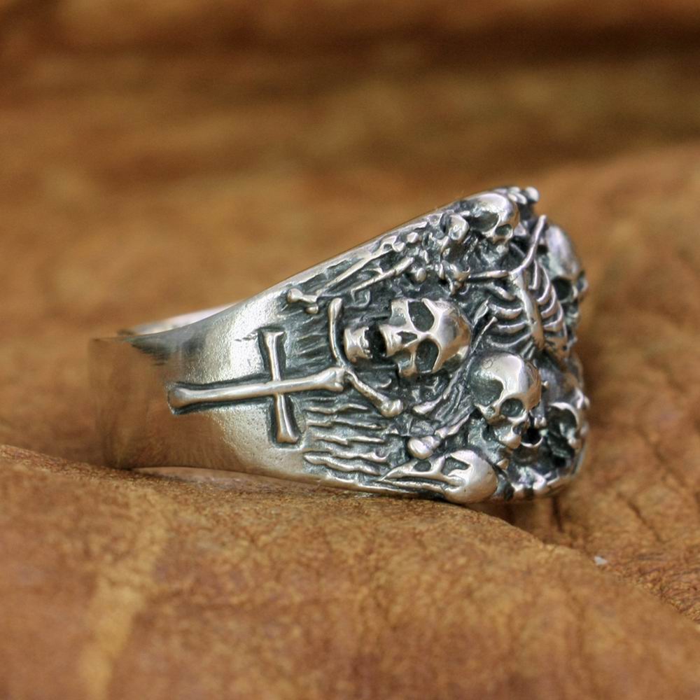 925 Sterling Silver Skull Stack Ring