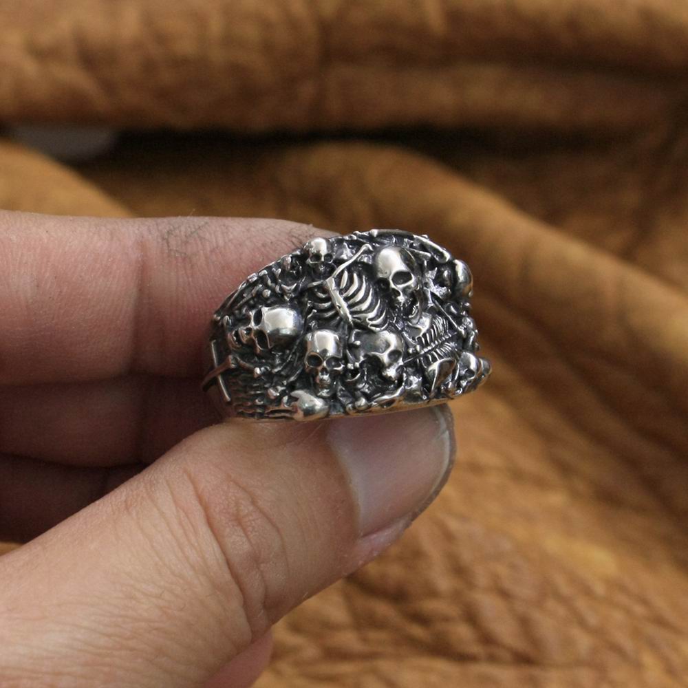 925 Sterling Silver Skull Stack Ring