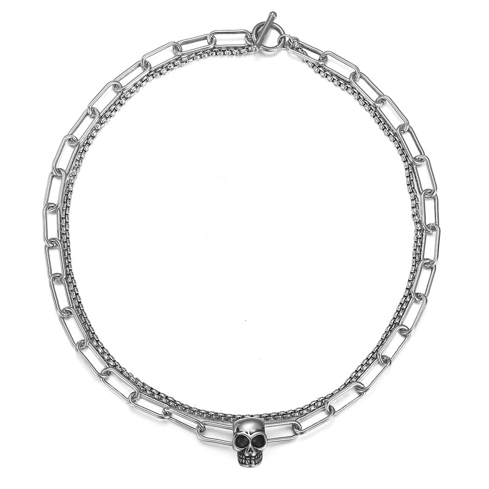2 in 1 Cool Box Cable Chain Skull Necklaces