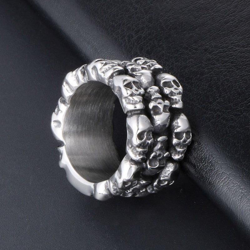 Men Titanium Steel Skull Ring
