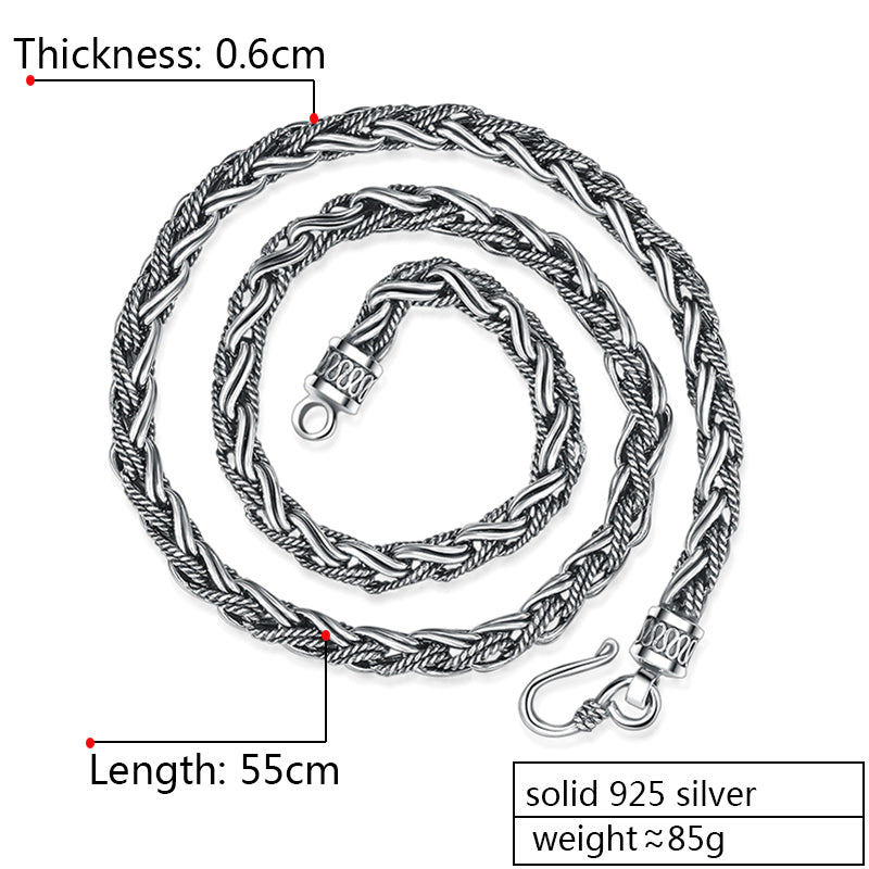 Luxury Handmade Solid 925 Sterling Silver Chain Necklace