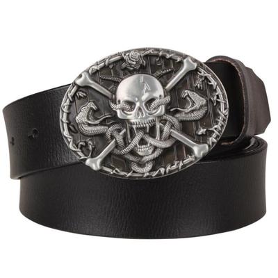 Evil Snake Skull Big Clipper Skull Texas Five-Pointed Star PU Belt. Badass skull belts. Badass biker skull belts. Badass skull belt for badass. Skull belt for him.