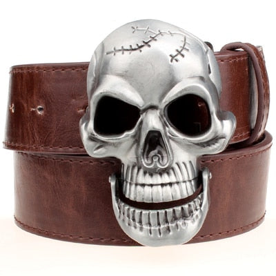 Rock Metal Buckle Big Skull Belts