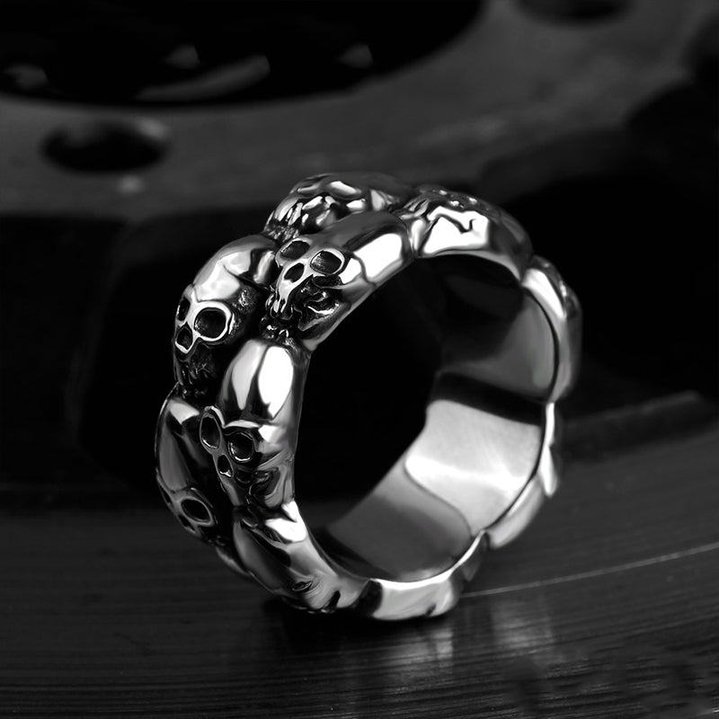 Titanium Steel Skulls Ring