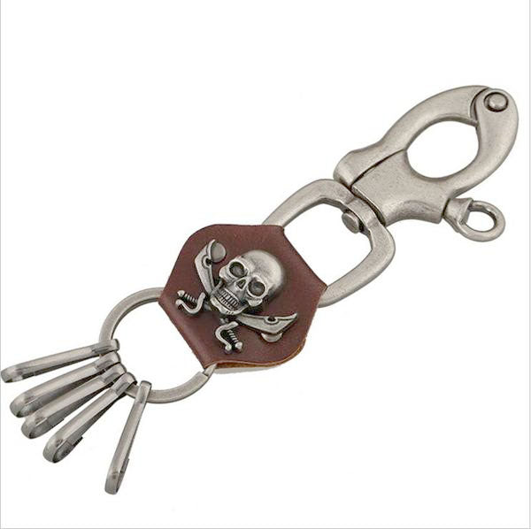 Heavy Skull Waist Biker Wallet Keychain